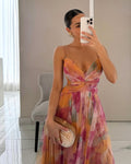 Gabelle — Vestido largo con estampado floral encantador