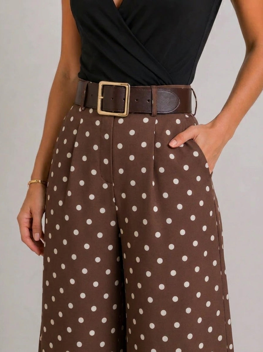 Milán — Pantalón Wide Leg Lunares