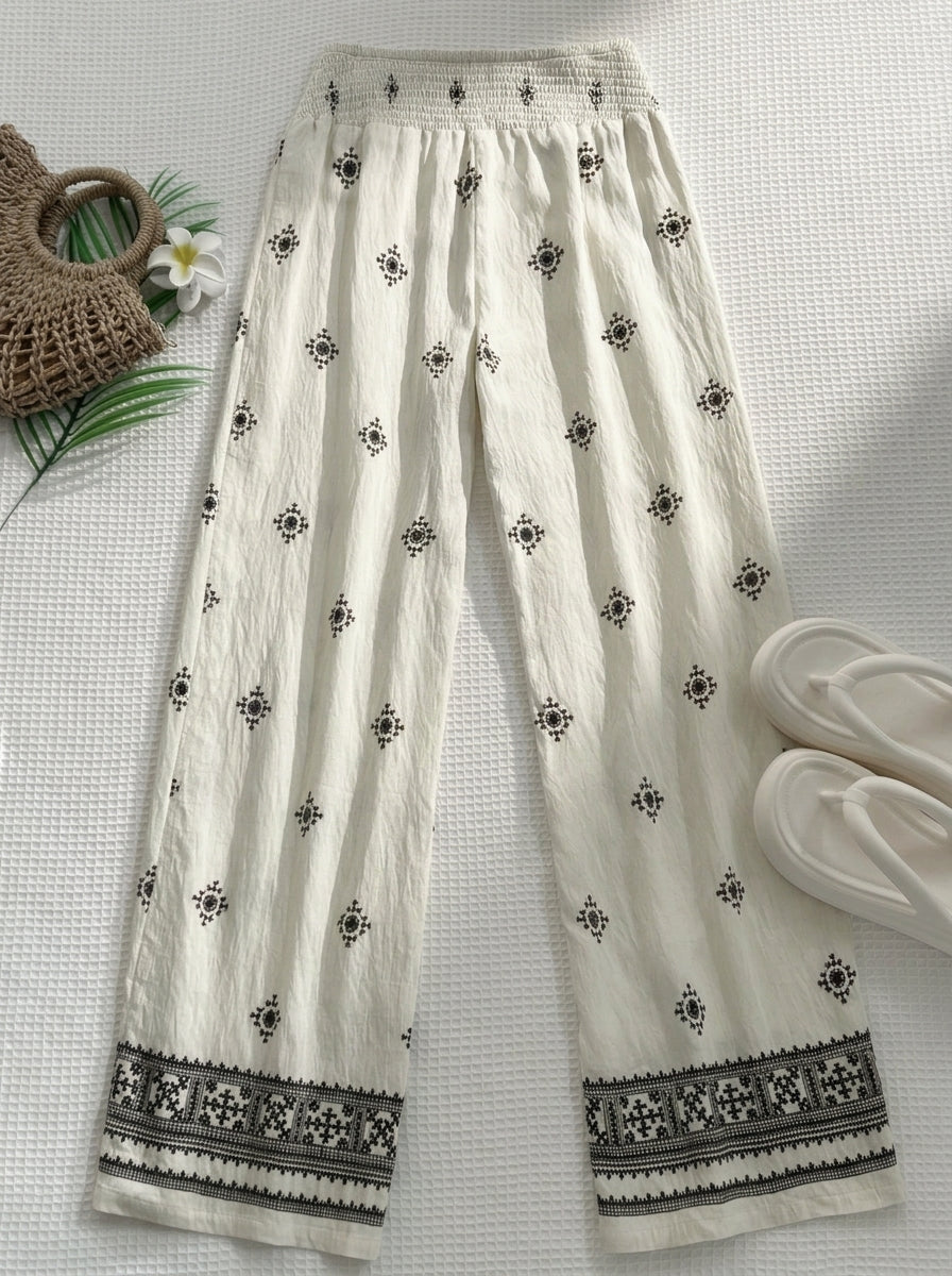 Pantalón Bohemia — Wide Leg con Bordado