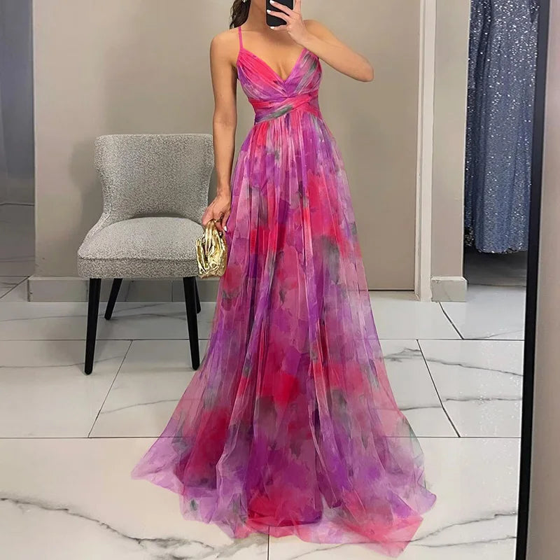 Gabelle — Vestido largo con estampado floral encantador