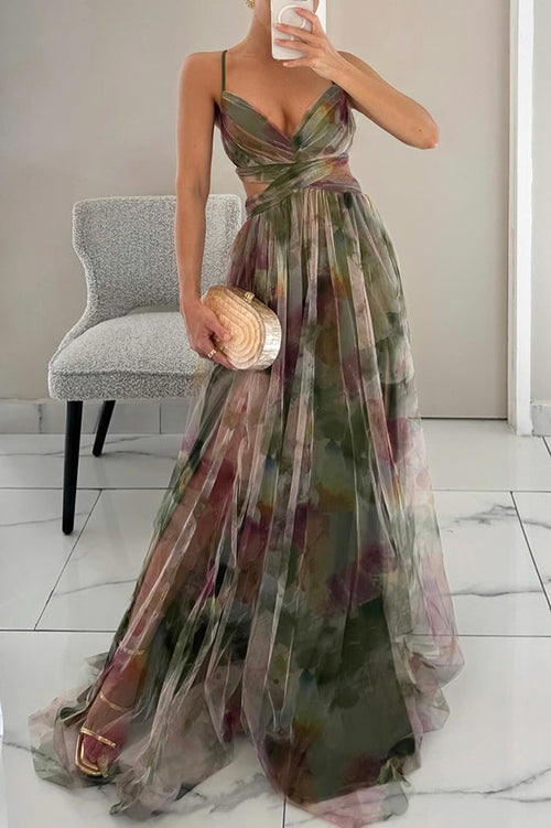 Gabelle — Vestido largo con estampado floral encantador