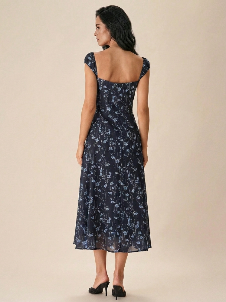 Sofía — Vestido Floral Escote Corazón