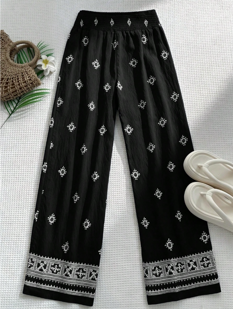 Pantalón Bohemia — Wide Leg con Bordado