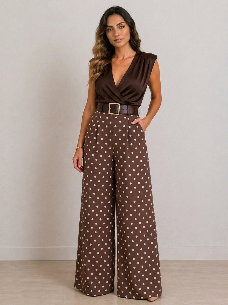Milán — Pantalón Wide Leg Lunares