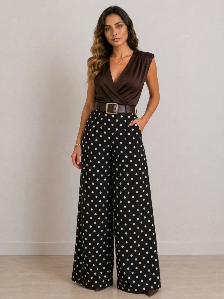 Milán — Pantalón Wide Leg Lunares