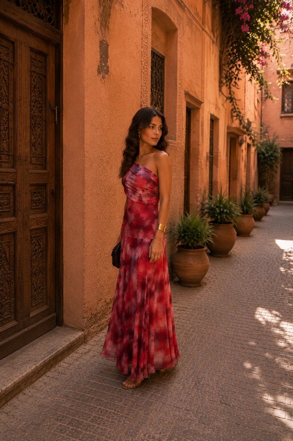 Granada — Vestido Maxi Un Hombro Tie Dye