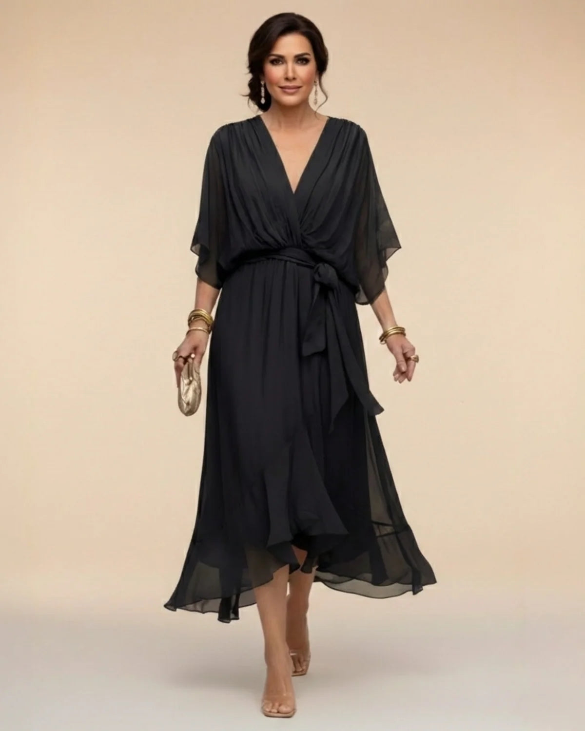 Escarlata — Vestido con Mangas Kimono