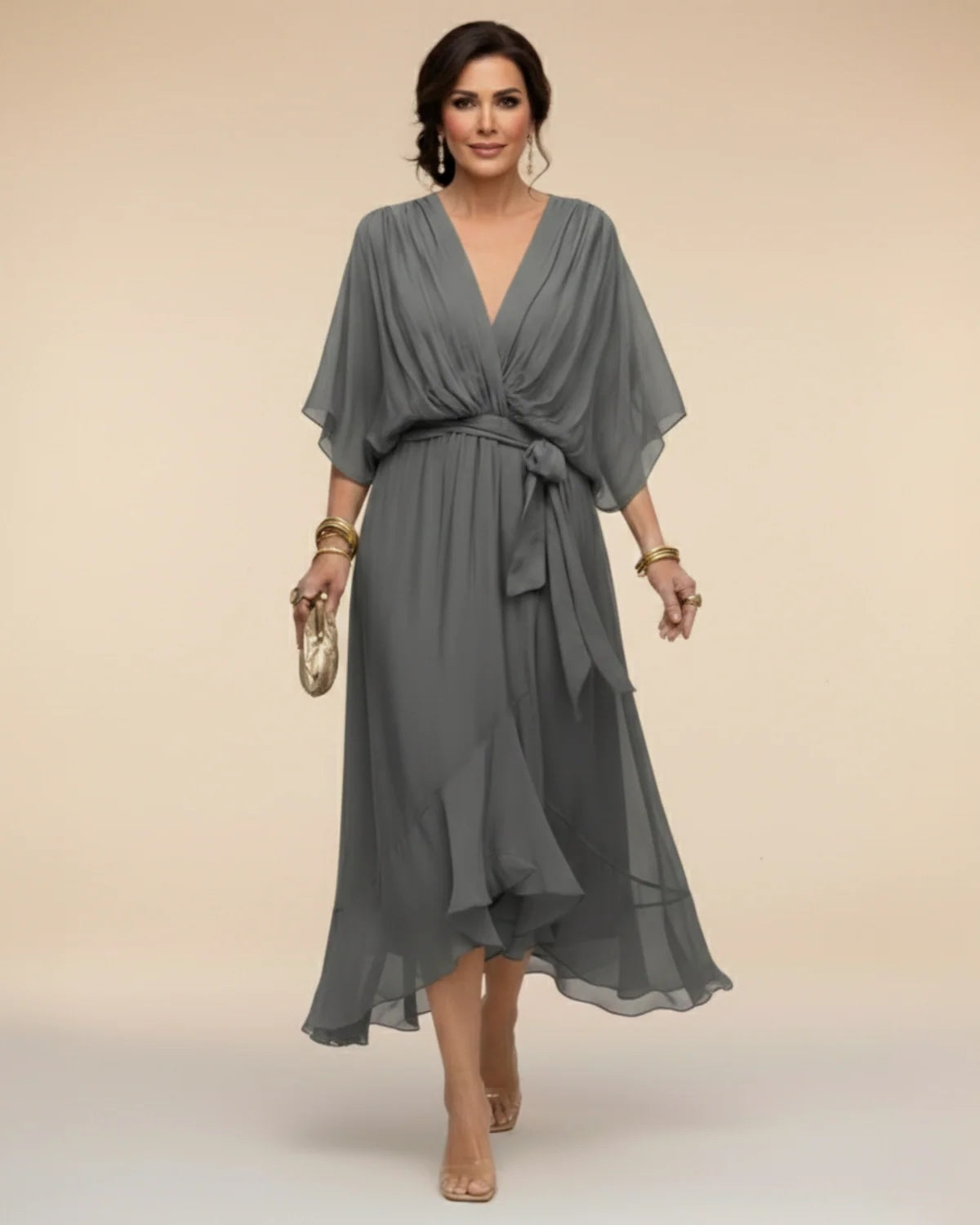 Escarlata — Vestido con Mangas Kimono
