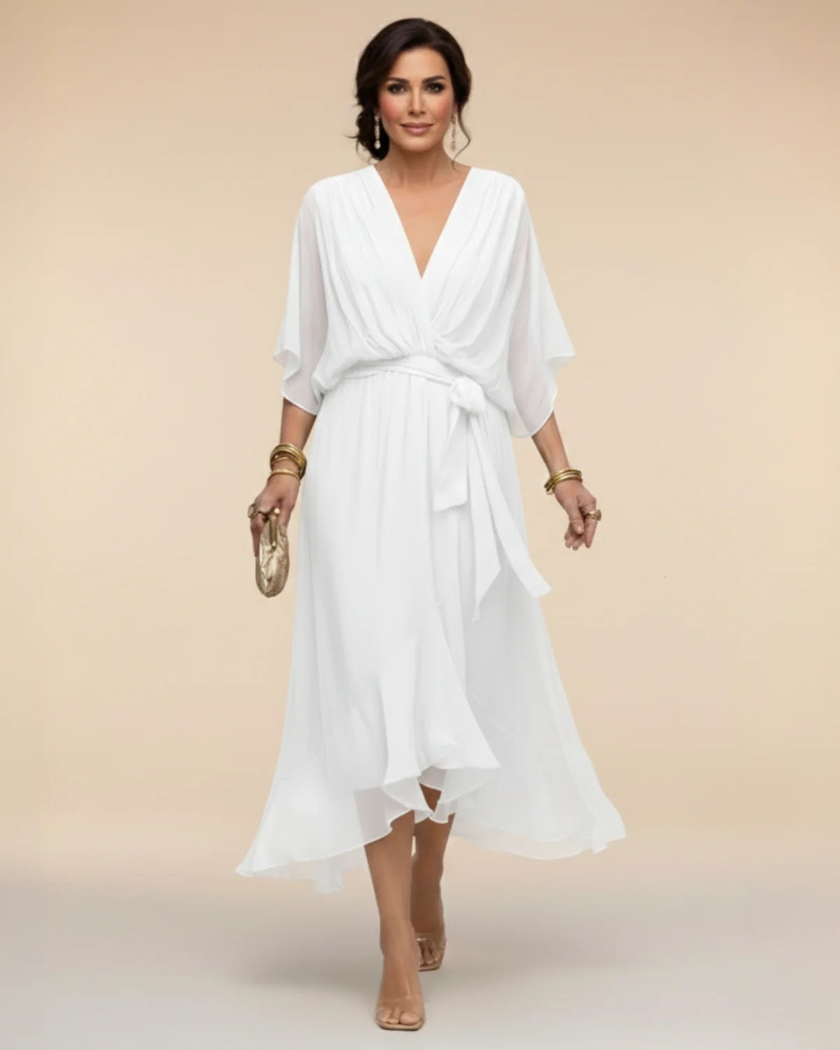Escarlata — Vestido con Mangas Kimono