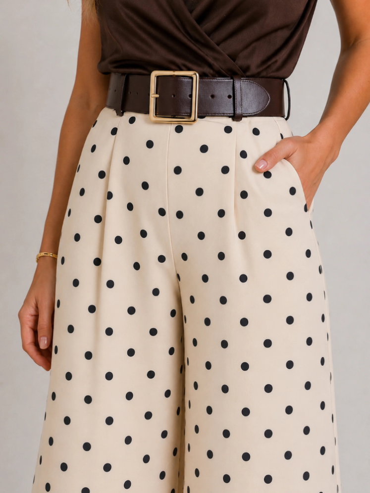 Milán — Pantalón Wide Leg Lunares