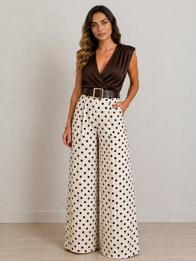 Milán — Pantalón Wide Leg Lunares